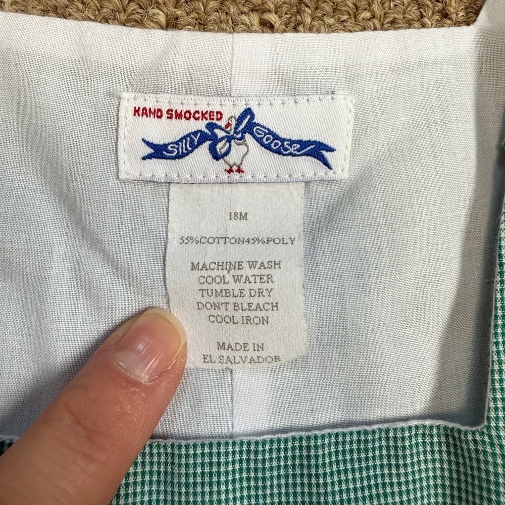 Silly Goose Hand Smocked: Baby Boy Christmas Truck & Tree Jon Jon, Size 18m - Picture 3 of 9